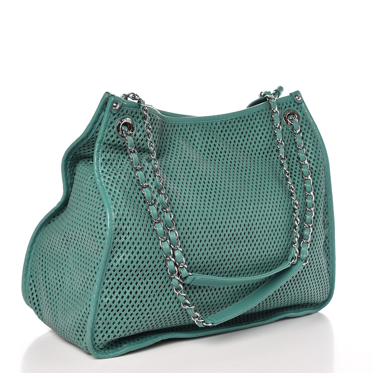 Chanel Calfskin Perforated Up In The Air Tote Green 3 of 12