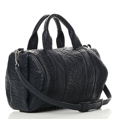 Alexander Wang Pebbled Lambskin Rocco Navy Silver Hardware 3 of 12