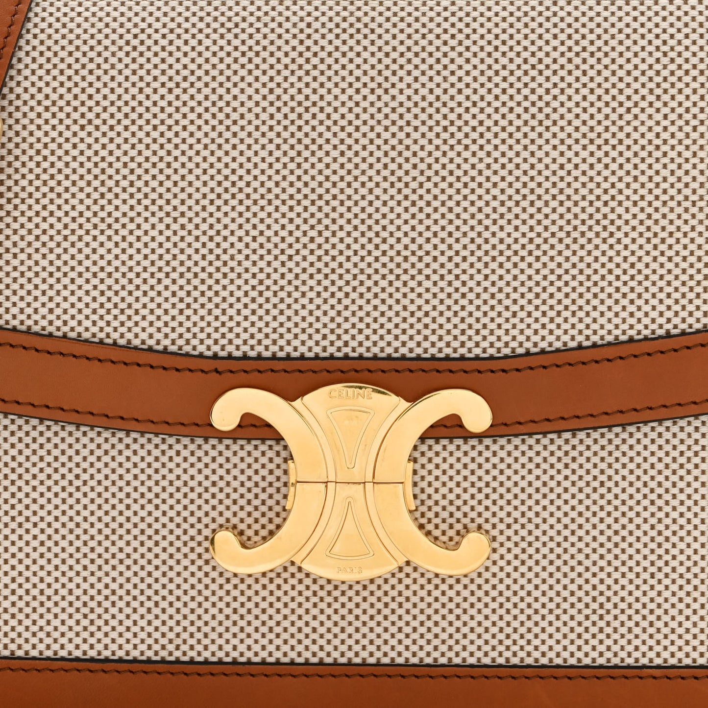 Textile Calfskin Classique Triomphe Bag Natural Tan