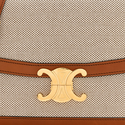 Celine Textile Calfskin Classique Triomphe Bag Natural Tan 11 of 14