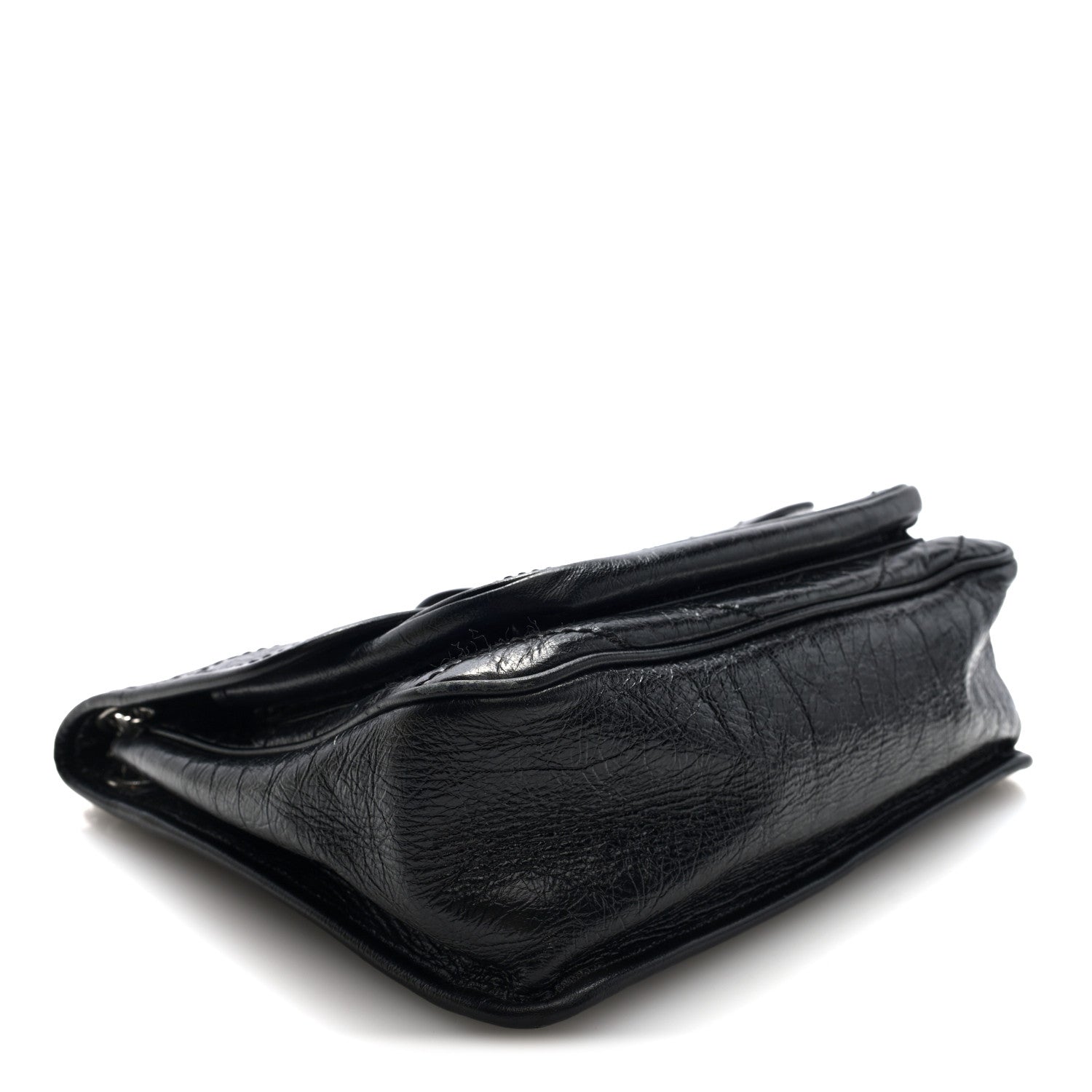 Saint Laurent Crinkled Calfskin Matelasse Monogram Medium Niki Chain Satchel Black 4 of 9