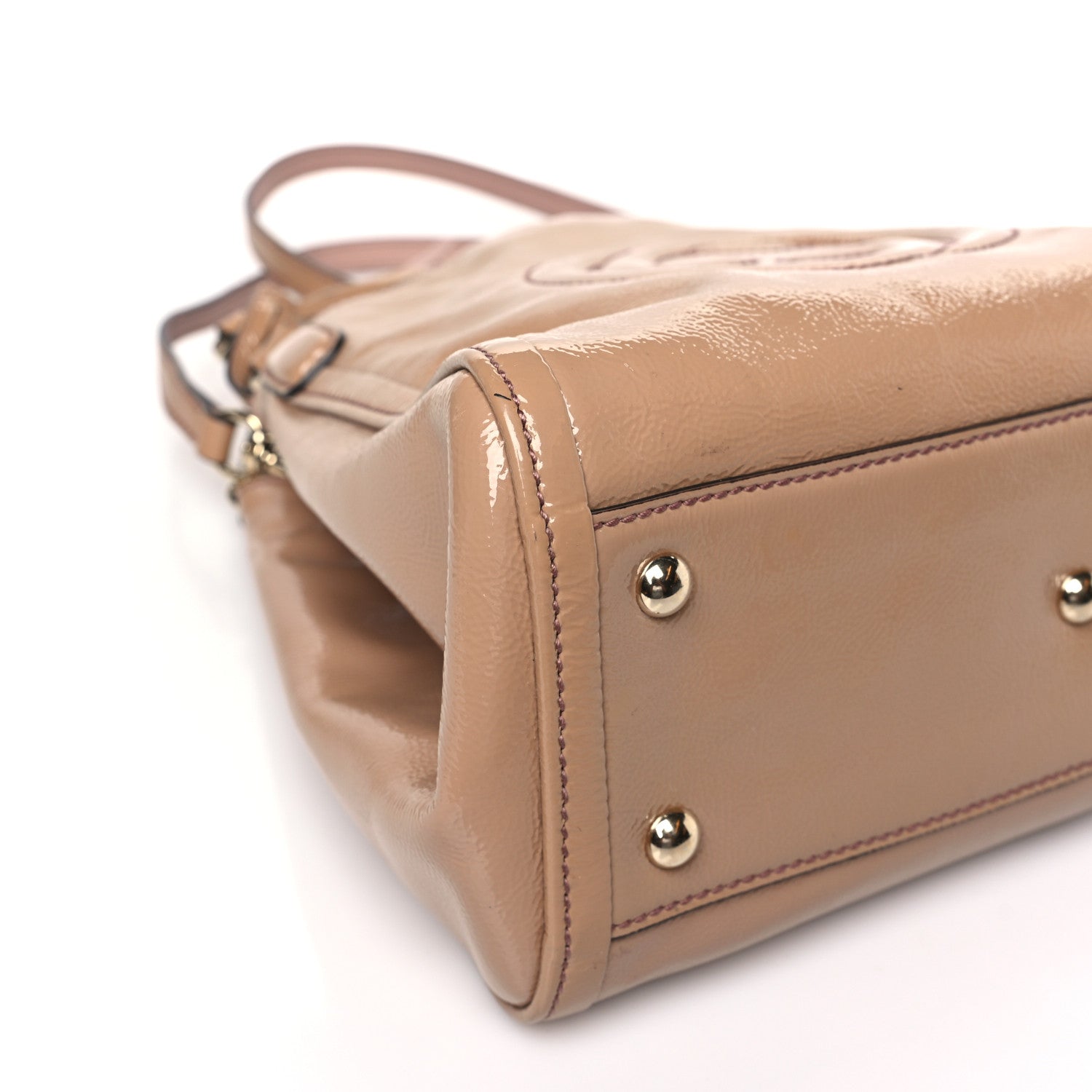 Gucci Patent Small Soho Shoulder Bag Dark Cipria 8 of 12