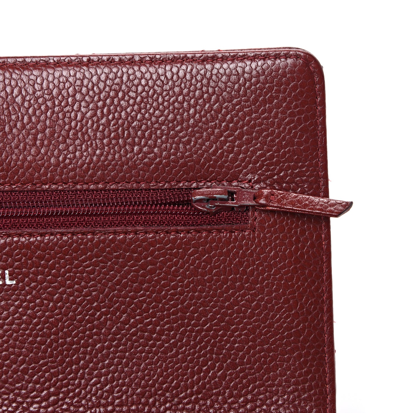 Caviar Quilted Wallet On Chain WOC Dark Red