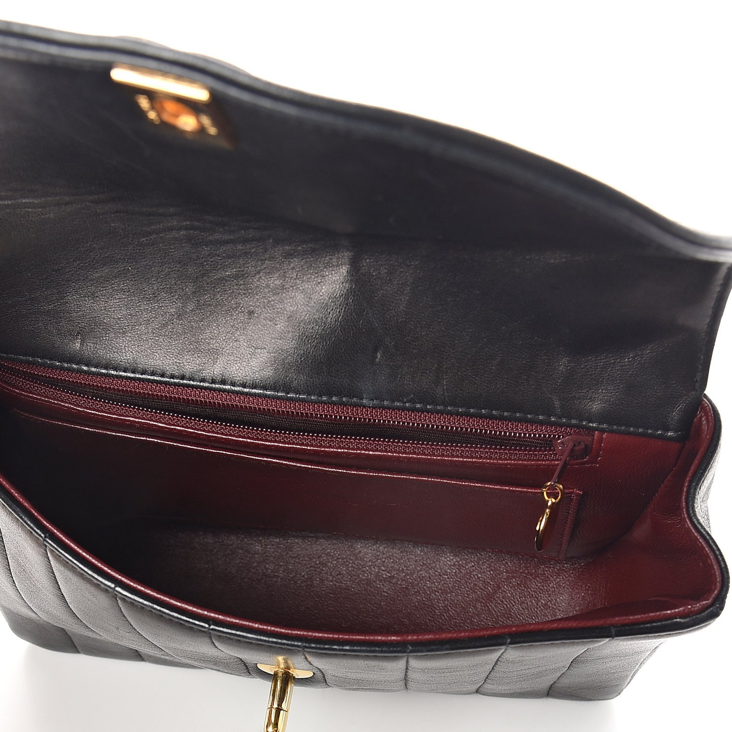 Lambskin Vertical Quilted CC Flap Shoulder Bag Black