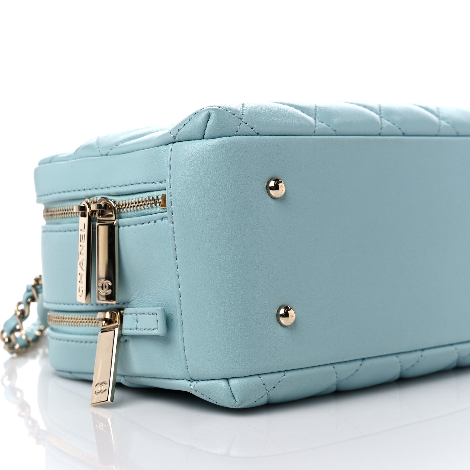Chanel Lambskin Quilted Small Trendy CC Bowling Bag Light Blue 9 of 10