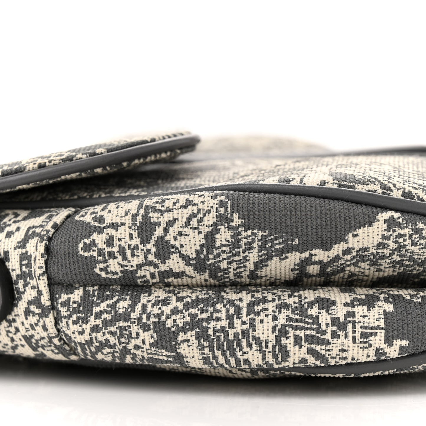 Canvas Embroidered Dioriviera Saddle Bag Grey