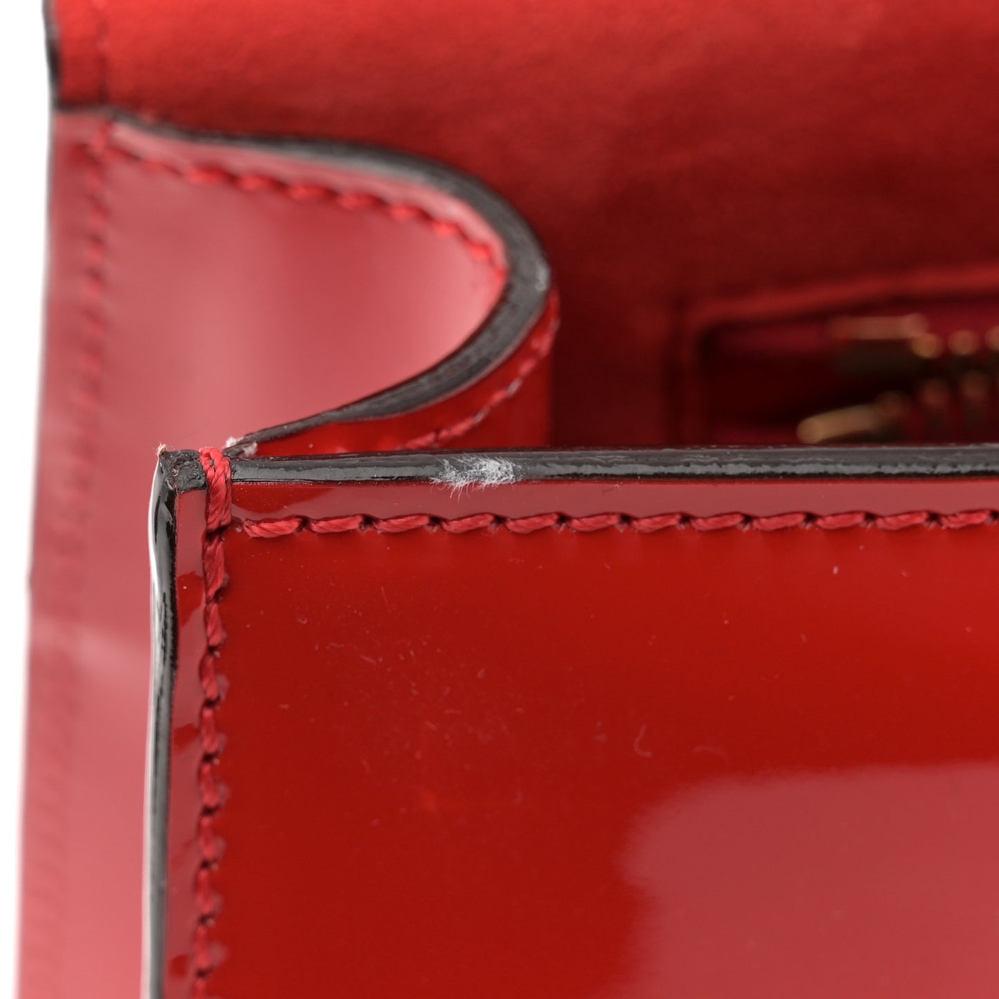 Patent Calfskin Maxi Chain Natalia Large Shoulder Bag Red