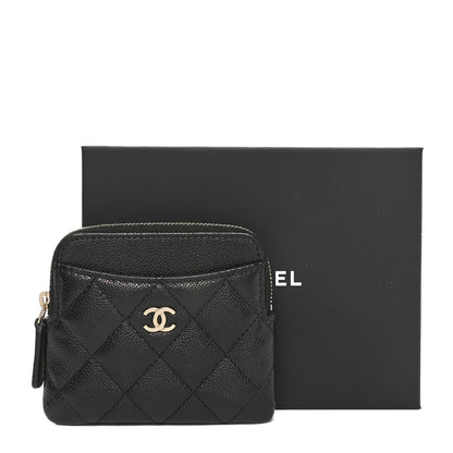 Chanel Caviar Quilted Zip Card Holder Wallet Black 9 of 9