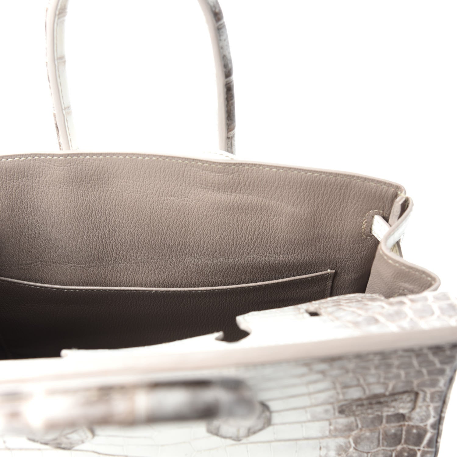 Hermes Matte Niloticus Crocodile Himalaya Birkin 25 Blanc 772025