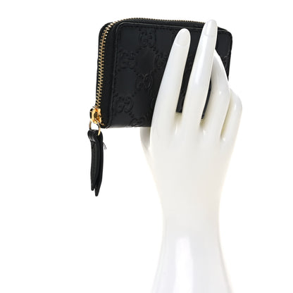 Gucci Guccissima Zip Around Card Case Black 2 of 8