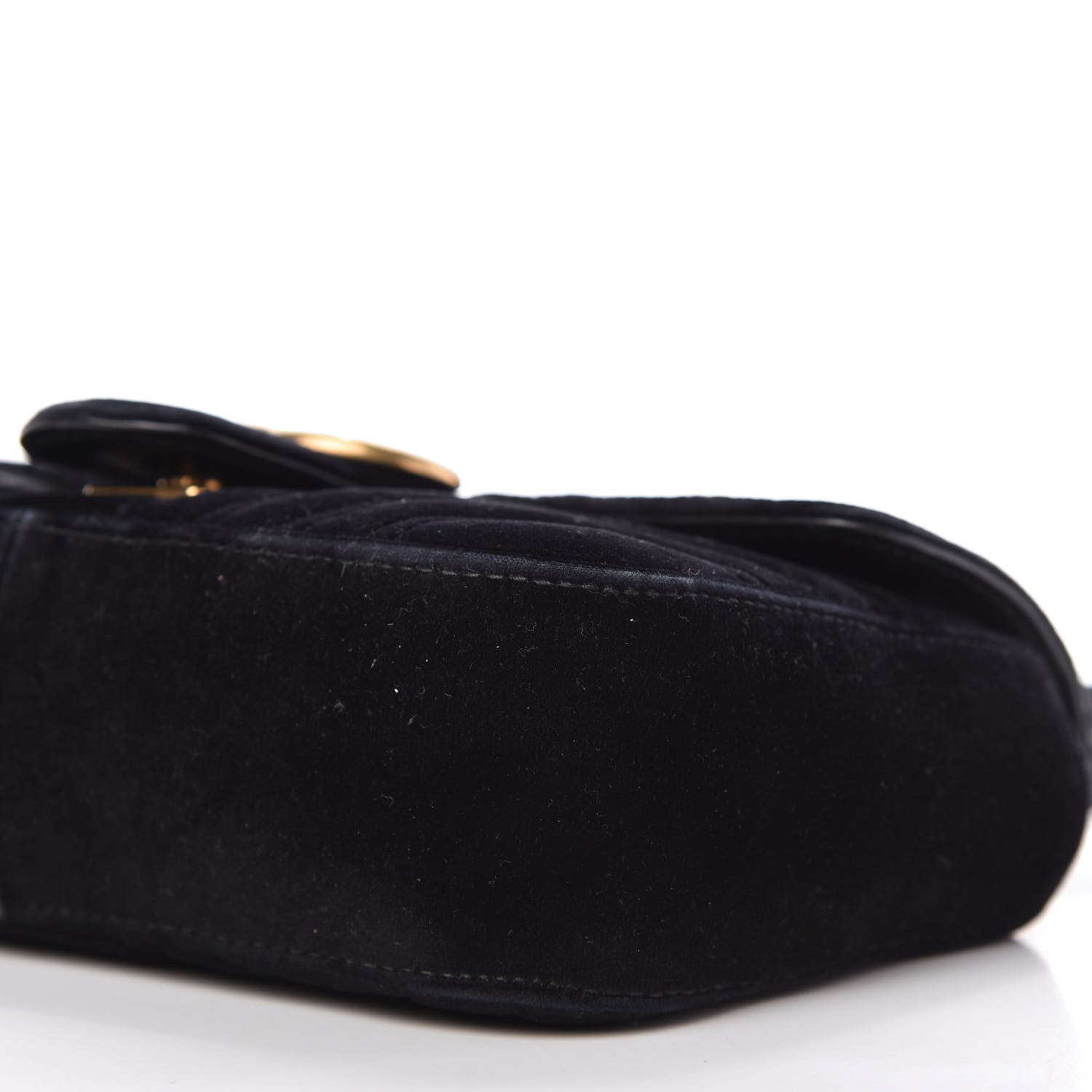 Gucci Velvet Matelasse Mini GG Marmont Shoulder Bag Black 7 of 11