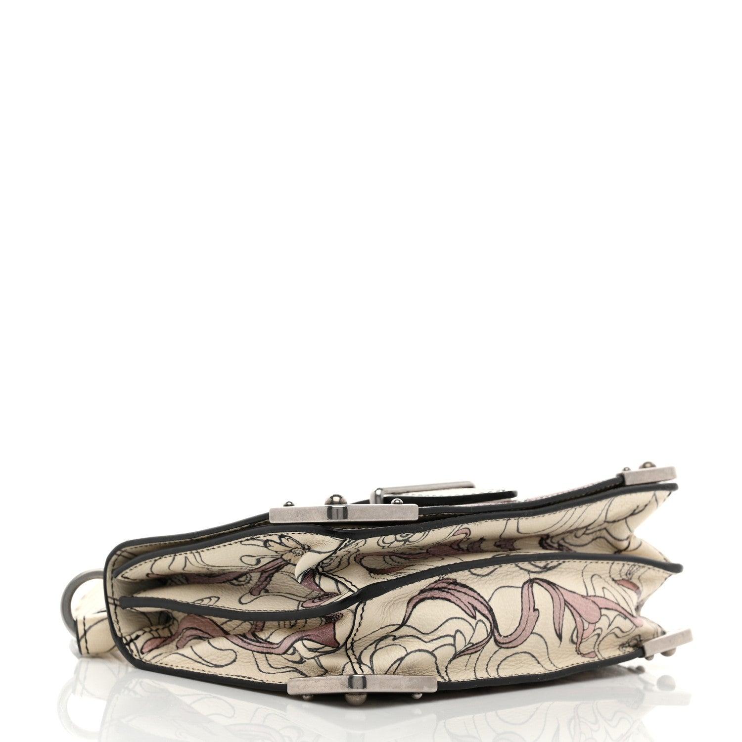 Prada X JAMES JEAN Glace Calfskin Rabbit Print Cahier Bag Opaline 4 of 12