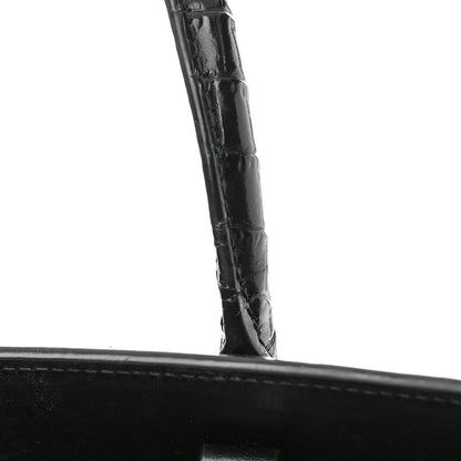 Saint Laurent Calfskin Crocodile Embossed Baby Sac De Jour Black 16 of 20