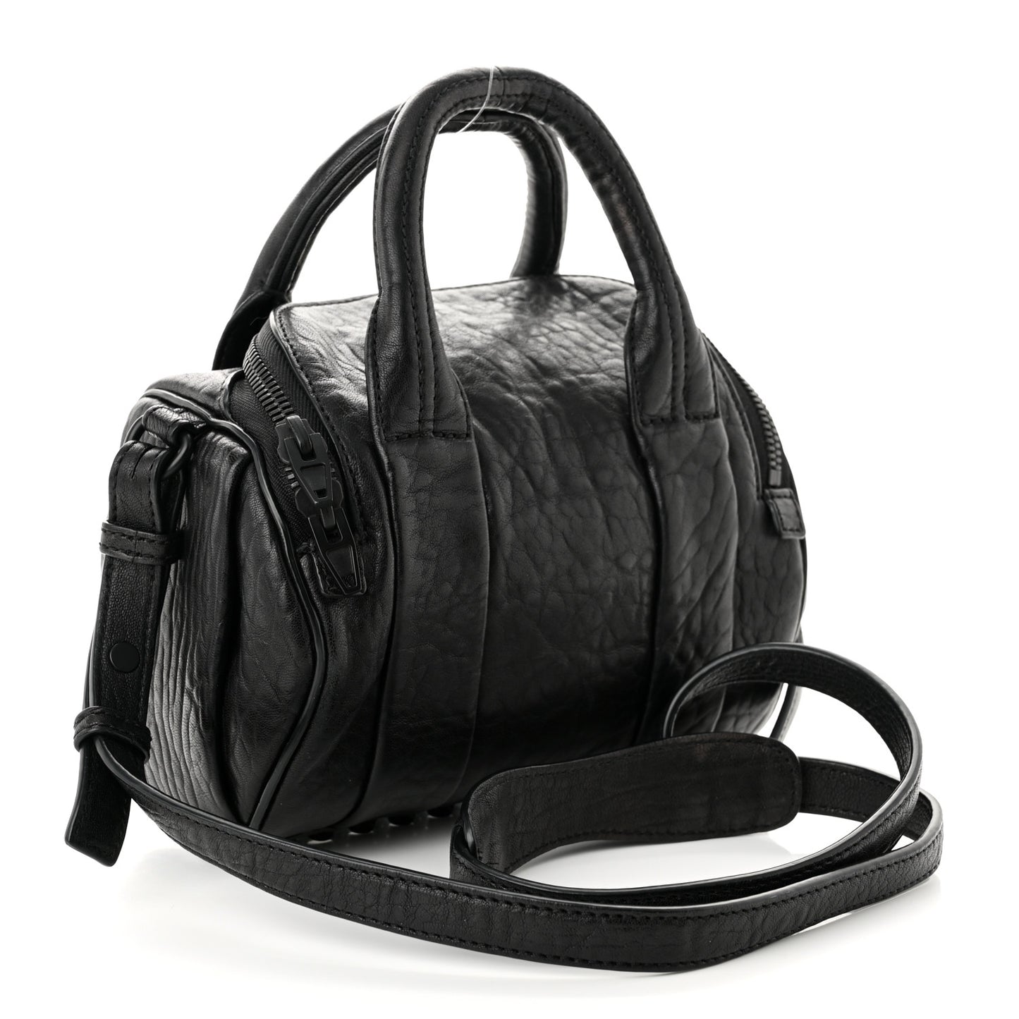 Pebbled Lambskin Mini Rockie Black Matte Black Hardware