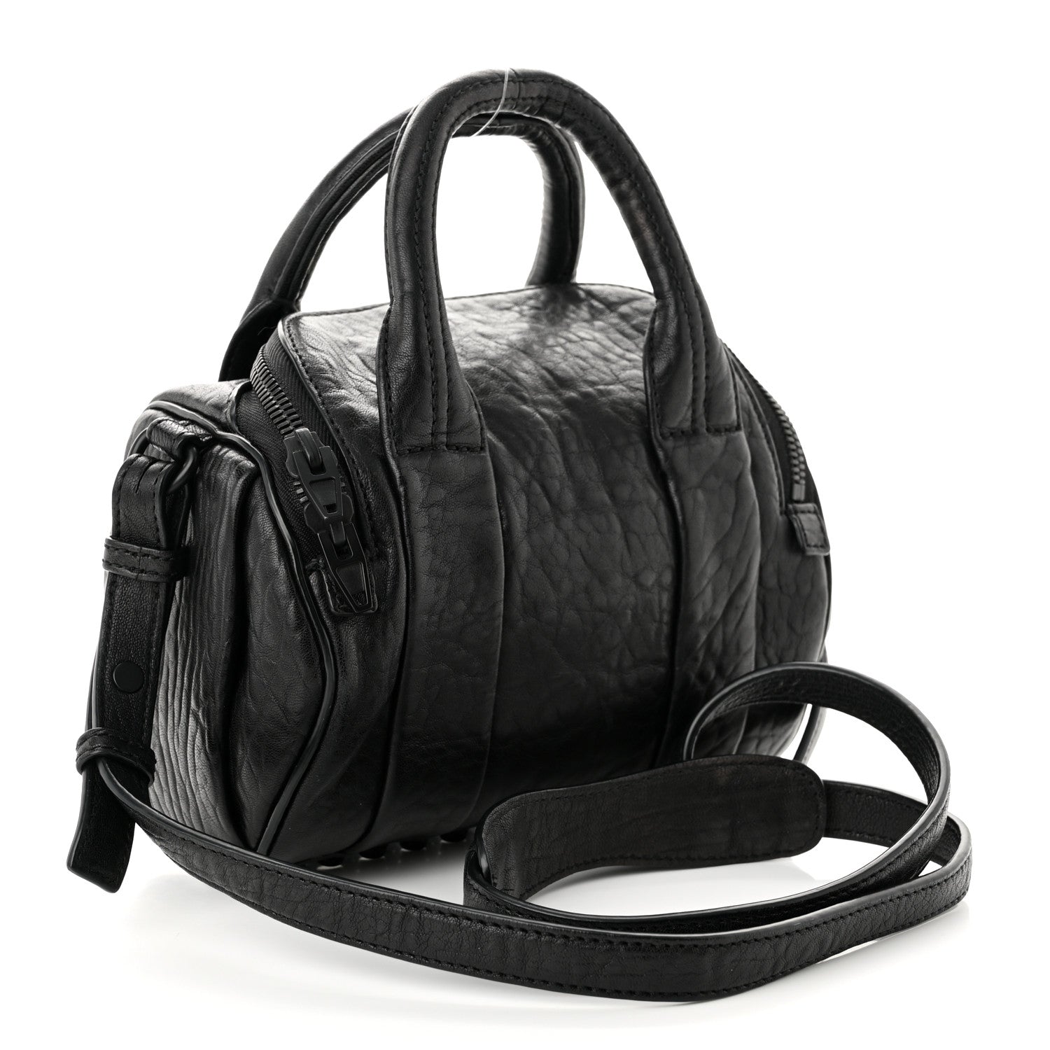 Alexander Wang Pebbled Lambskin Mini Rockie Black Matte Black Hardware 3 of 9