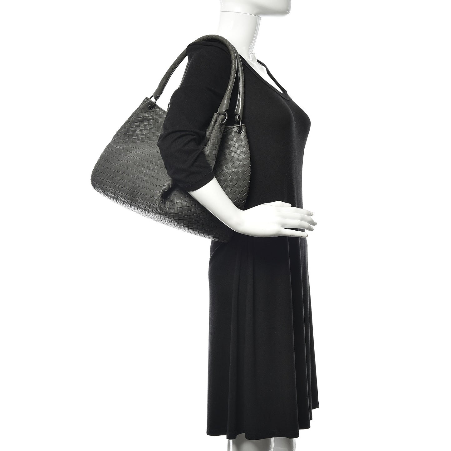 Nappa Intrecciato Parachute Bag Light Grey