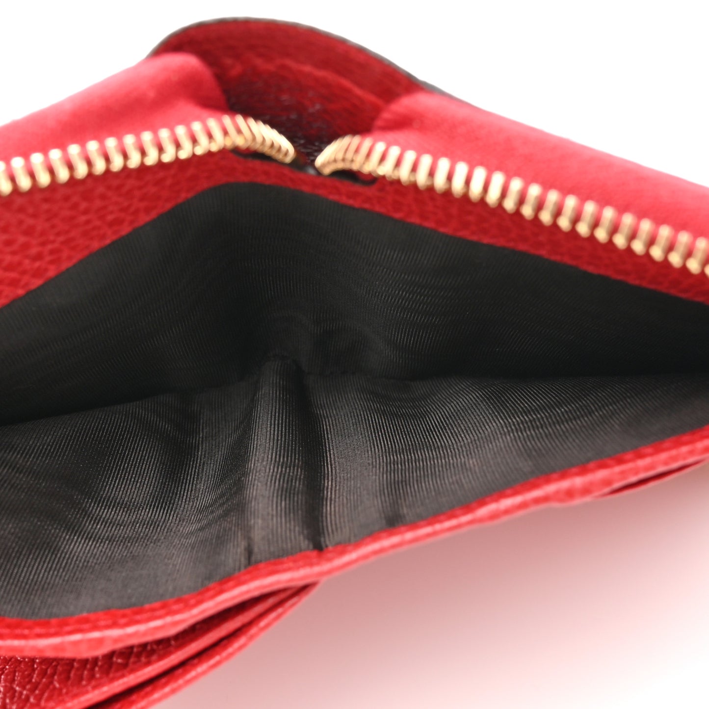 Dollar Calfskin Medium GG Zip Around Wallet Red