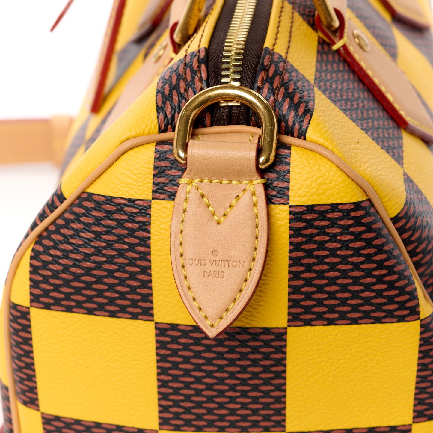 Damier Pop Speedy Bandouliere 25 Jaune Mat
