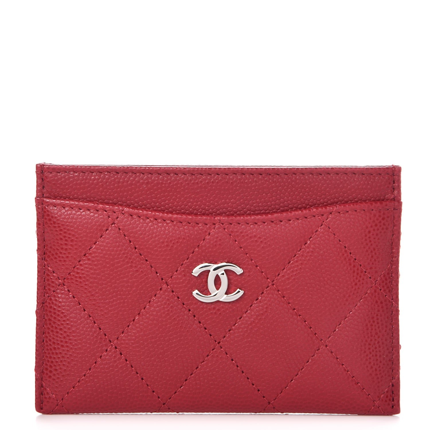 Chanel Caviar Quilted Card Holder Pink 1 of 9
