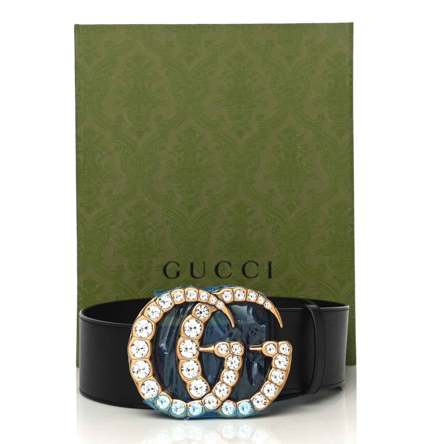 Gucci Calfskin Crystal Double G 55mm Belt 65 26 Black 7 of 7