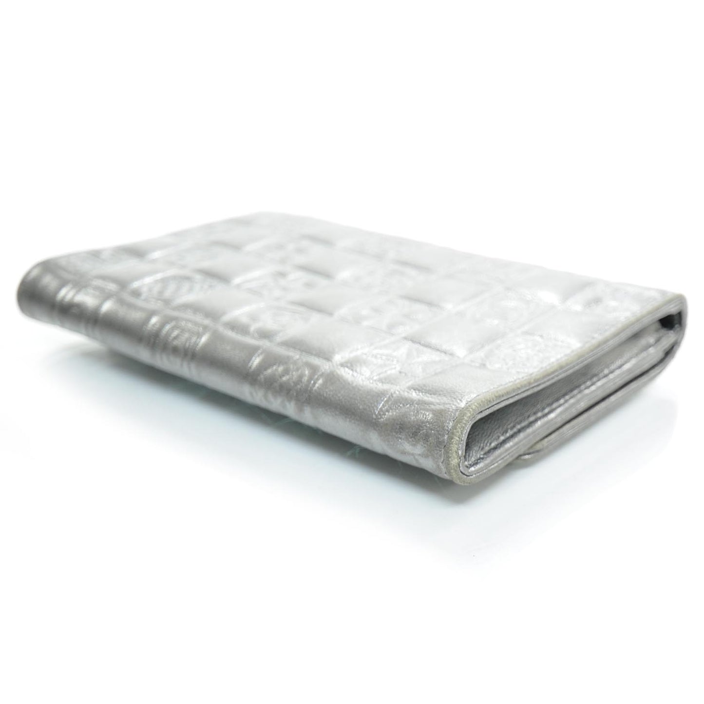 Lambskin Precious Symbols Flap Wallet Silver