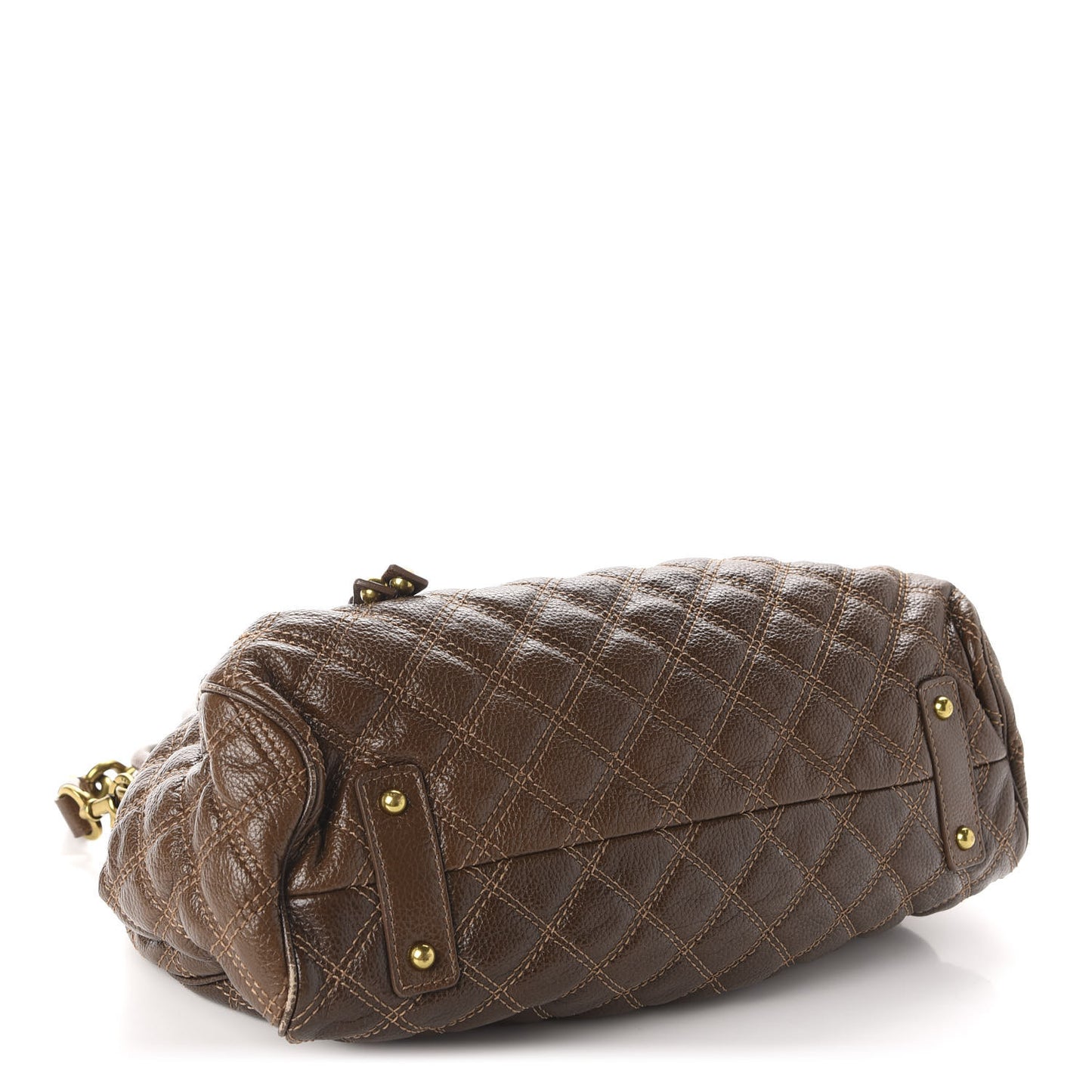 Calfskin Quilted Stam Brown