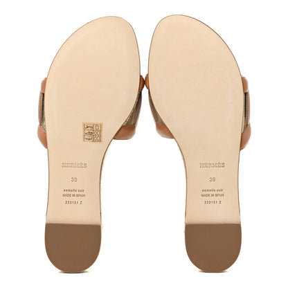 Hermes Nappa Famosa Espadrille Sandals 39 Naturel 5 of 11