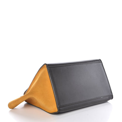 Celine Smooth Calfskin Suede Medium Tri-Color Trapeze Mustard 4 of 6