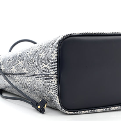 Louis Vuitton Monoglam Neverfull MM Blue 9 of 10