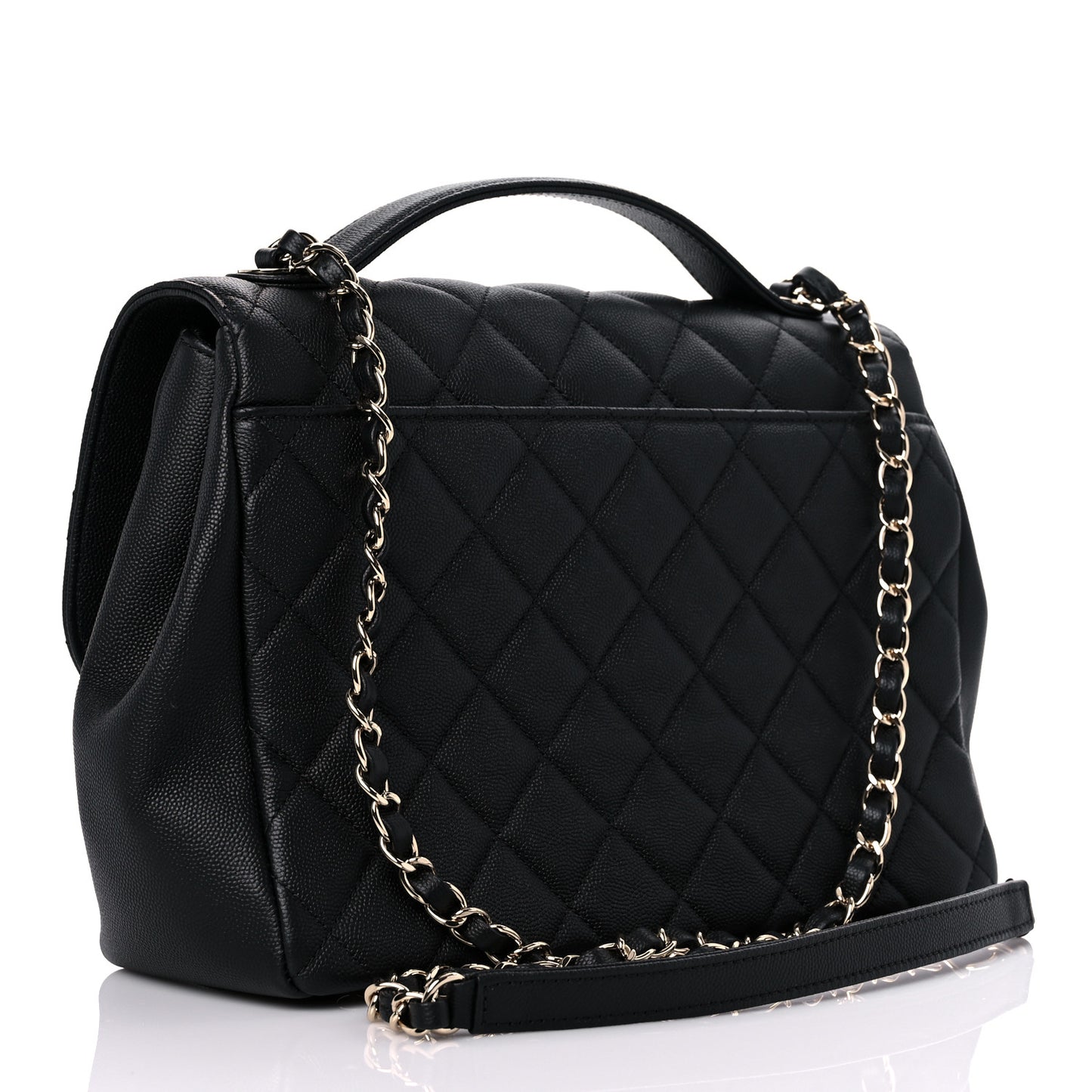 Caviar Quilted Large Business Affinity Flap Black
