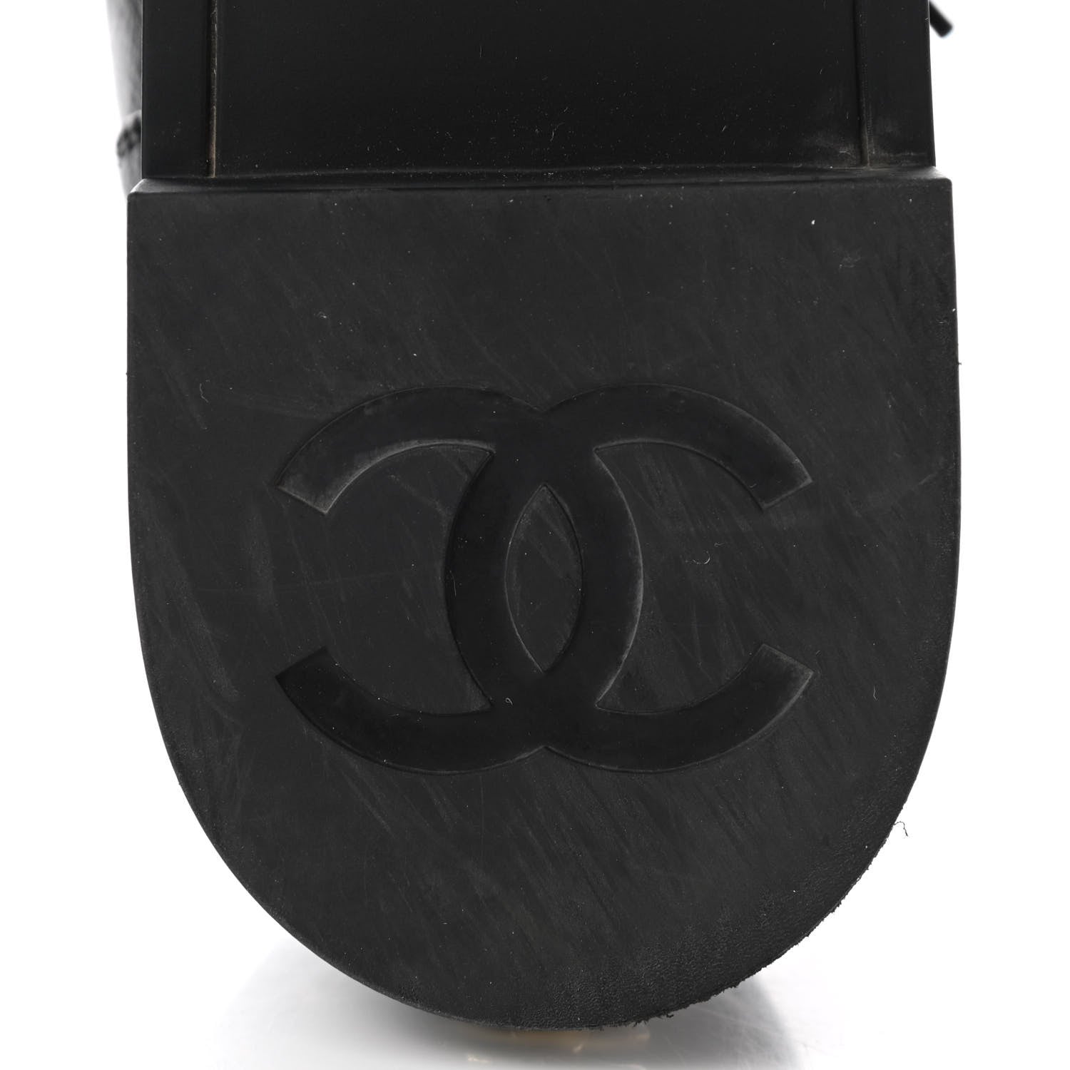 Chanel Shiny Crumpled Lambskin CC Lace Up Oxfords 38 Black 7 of 9