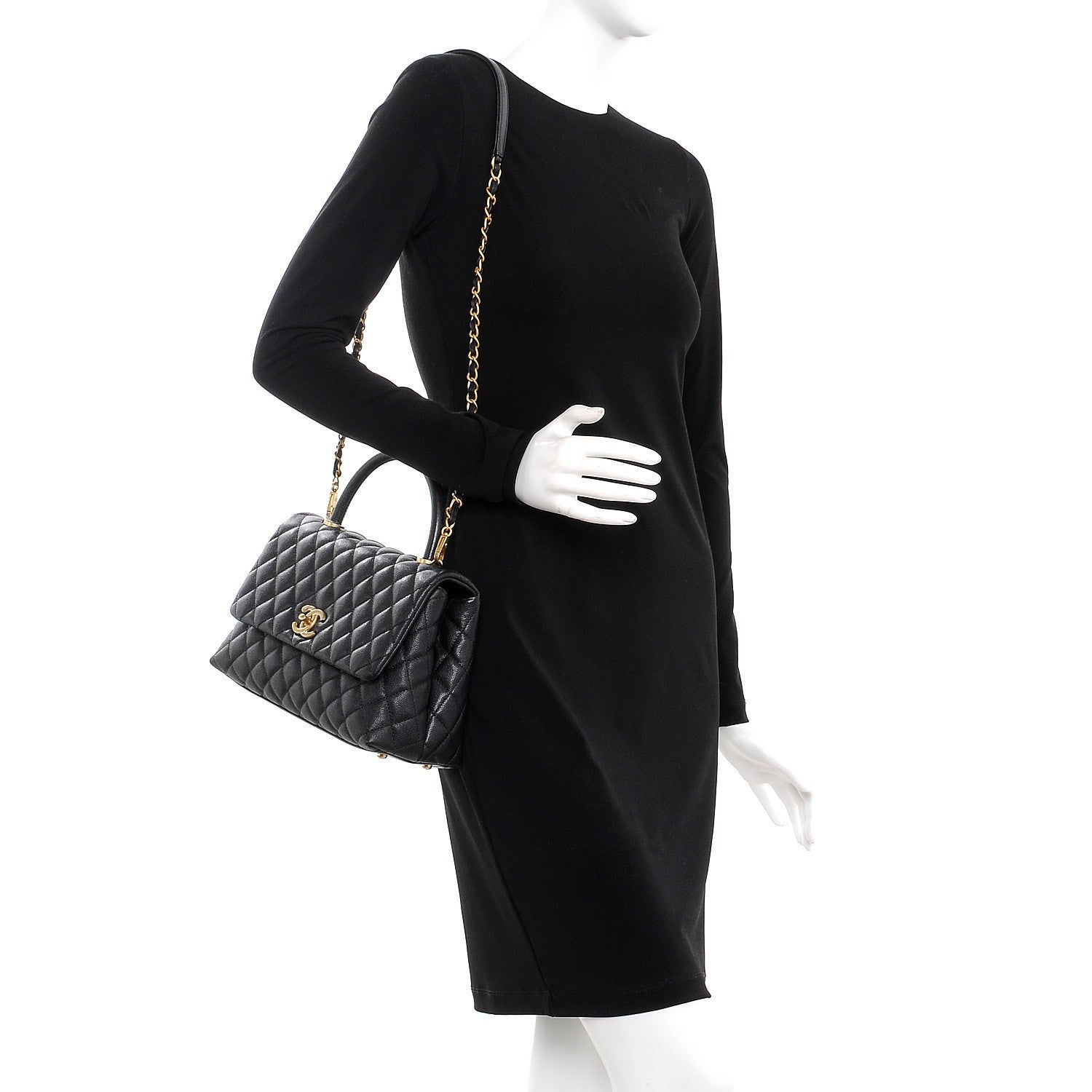 Chanel Caviar Quilted Small Coco Handle Flap Black 2 of 8