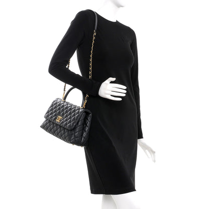 Chanel Caviar Quilted Small Coco Handle Flap Black 2 of 8