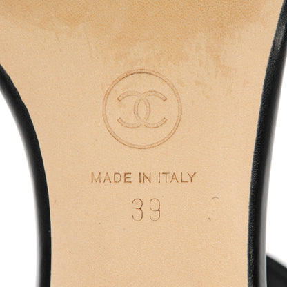 Chanel Crumpled Calfskin Chain Sandals 39 Black 7 of 8