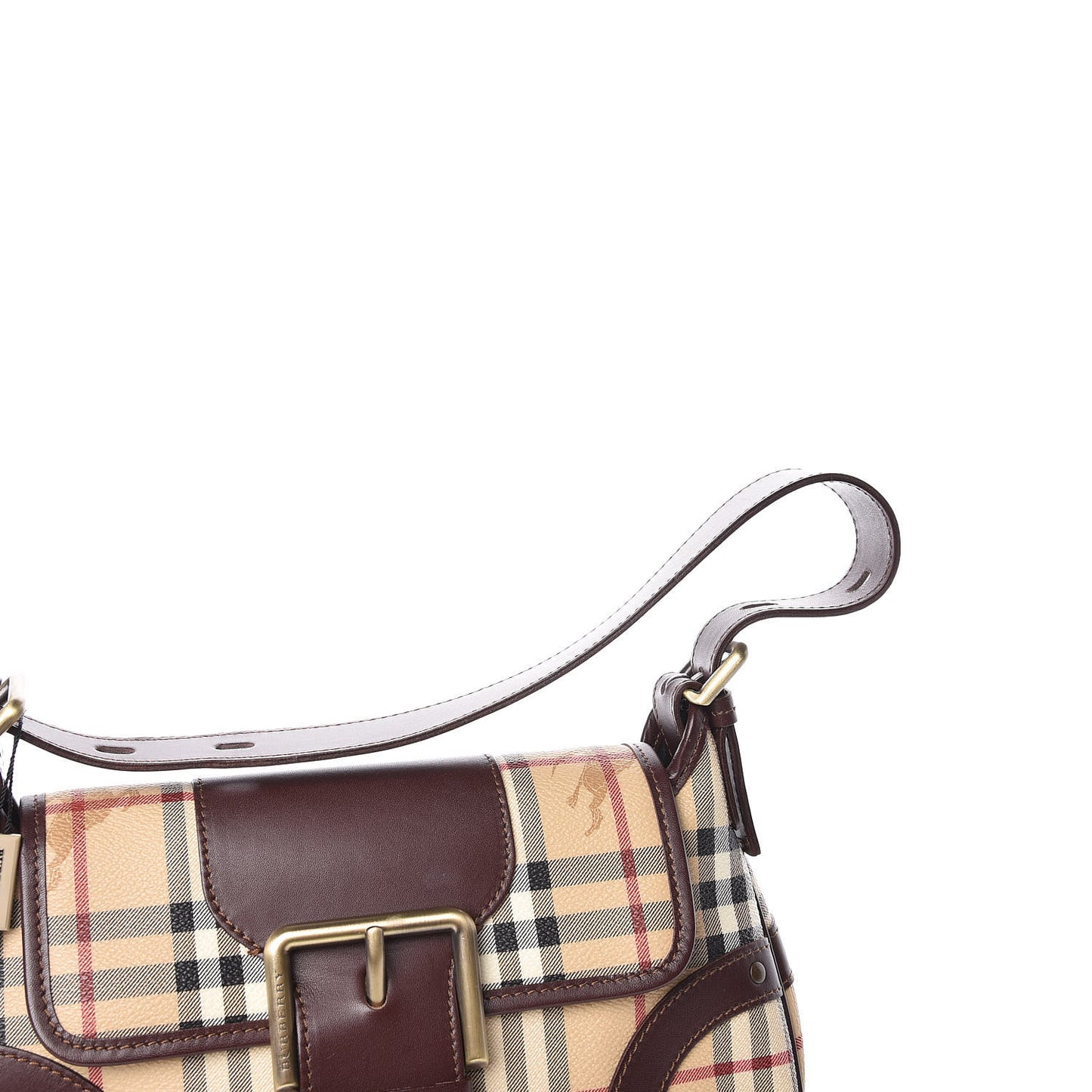 Haymarket Check Buckle Satchel Brown