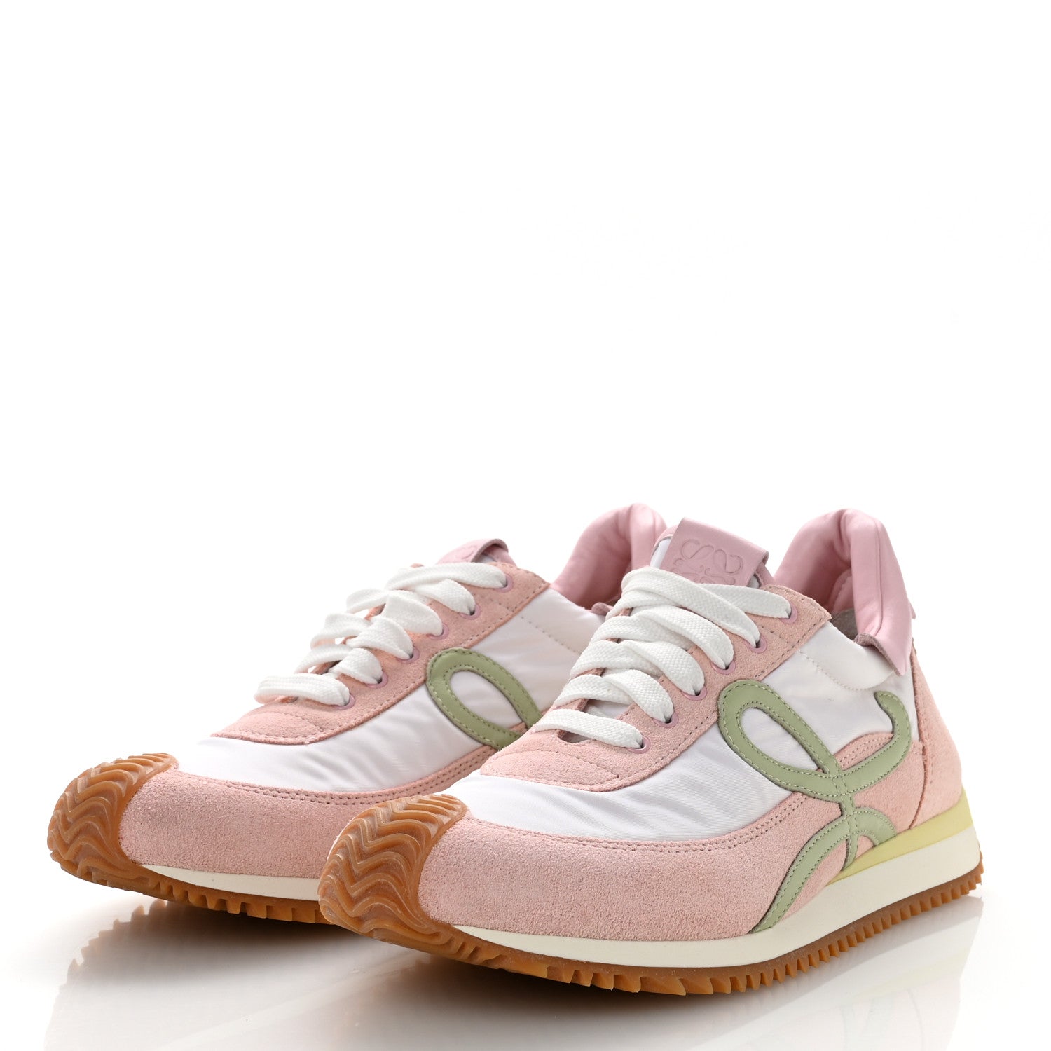 Loewe Nylon Suede Flow Runner Sneakers 38 Bonbon White 4 of 10
