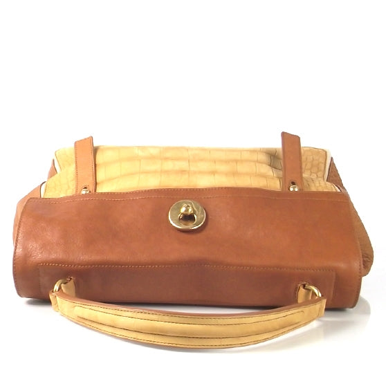 Saint Laurent Croc Muse Two Tote Tan 4 of 8