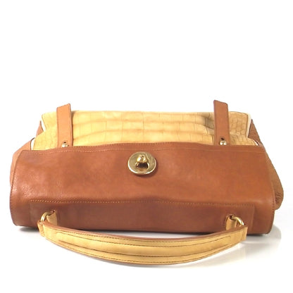 Saint Laurent Croc Muse Two Tote Tan 4 of 8