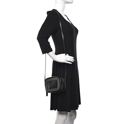 Alexander McQueen Calfskin Studded Camera Shoulder Bag Black 2 of 12