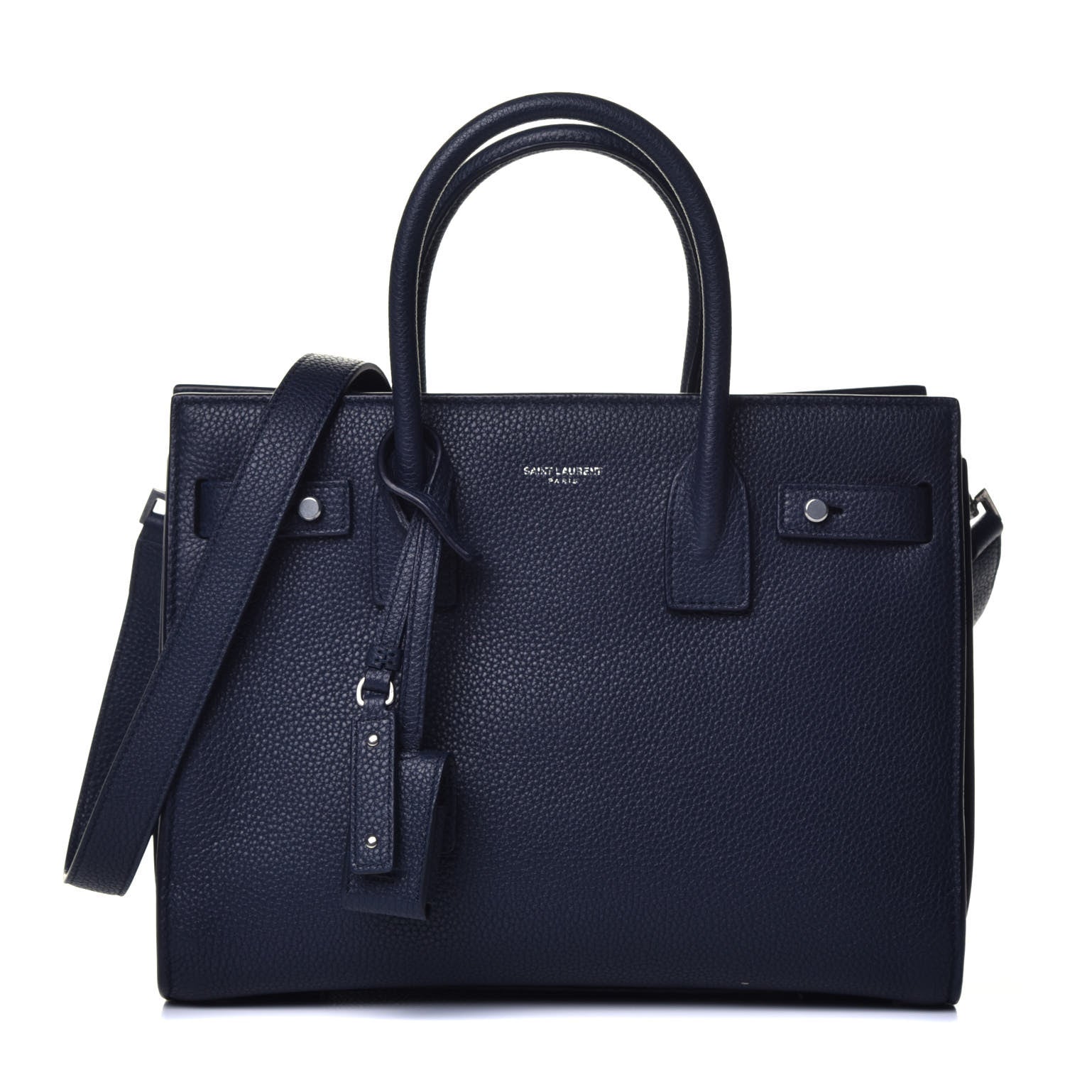 Saint Laurent Grained Calfskin Baby Supple Sac De Jour Navy 1 of 8