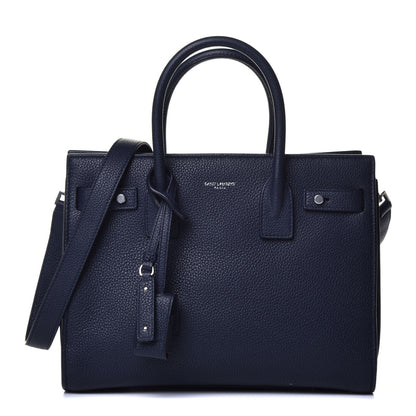Saint Laurent Grained Calfskin Baby Supple Sac De Jour Navy 1 of 8