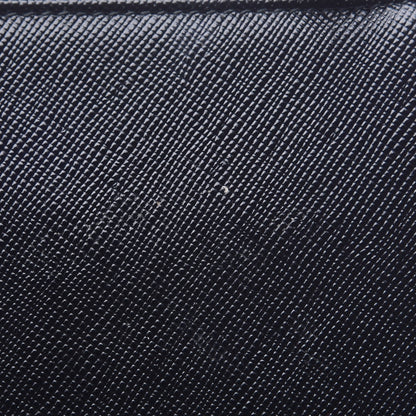 Prada Saffiano Zip Around Portfolio Wallet Black 9 of 10