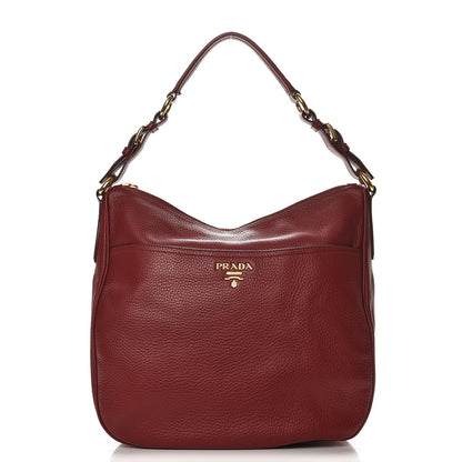 Prada Vitello Daino Sacca Hobo Rubino 1 of 9