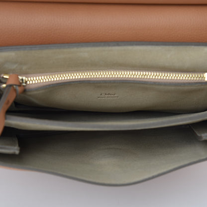 Chloe Grained Calfskin Smooth Lambskin Medium Faye Shoulder Bag Milky Coffee 7 of 9