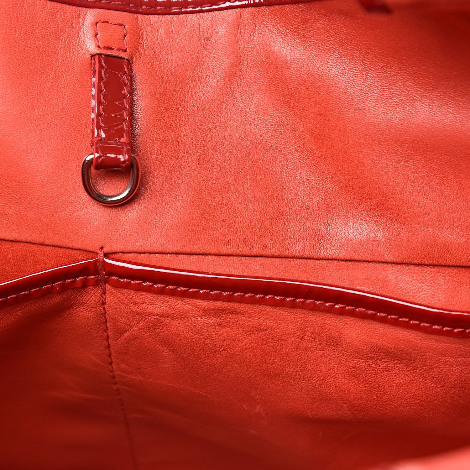 Christian Dior Pony Hair Patent 61 Tote Red 11 of 11