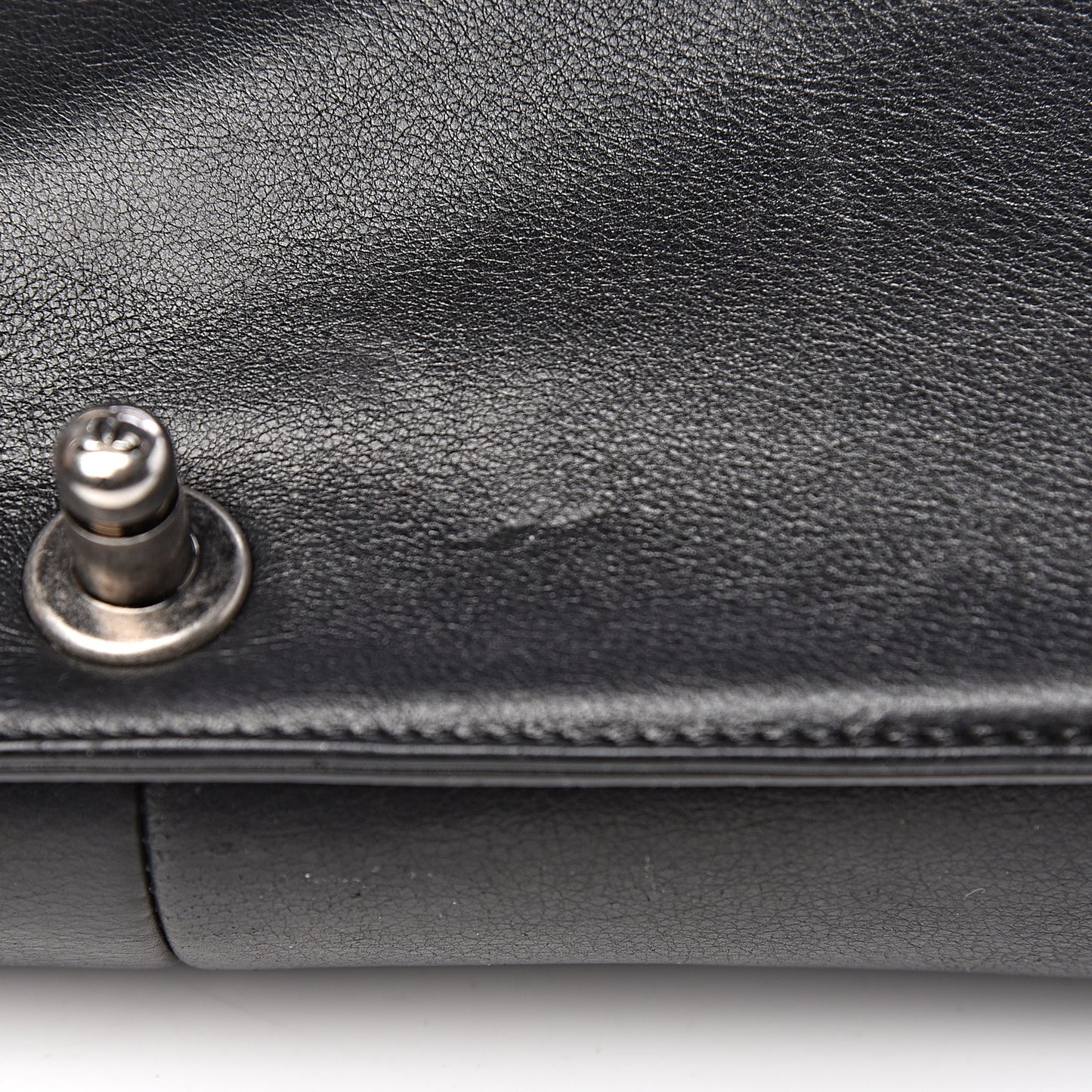Calfskin Quilted Large Boy Flap Black