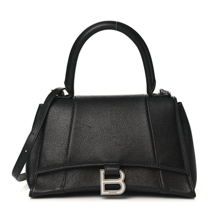 Balenciaga Grained Calfskin Small Hourglass Top Handle Bag Black 1 of 12