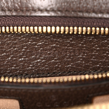 Gucci GG Supreme Monogram Textured Dollar Calfskin Web Small Ophidia Slip Handle Tote Beige Ebony New Acero 7 of 10
