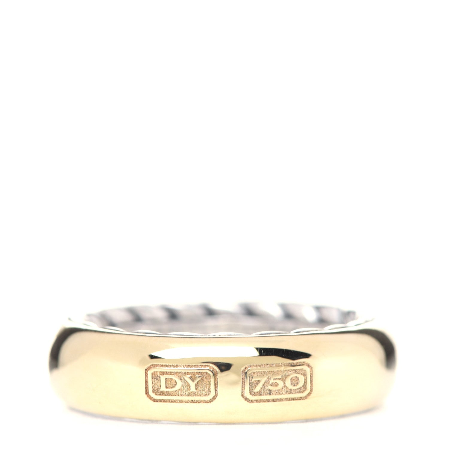 David Yurman Sterling Silver 18K Yellow Gold 6mm Streamline Band Ring 60 9 1 of 5