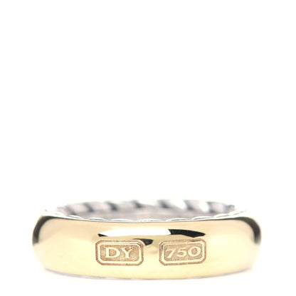 David Yurman Sterling Silver 18K Yellow Gold 6mm Streamline Band Ring 60 9 1 of 5